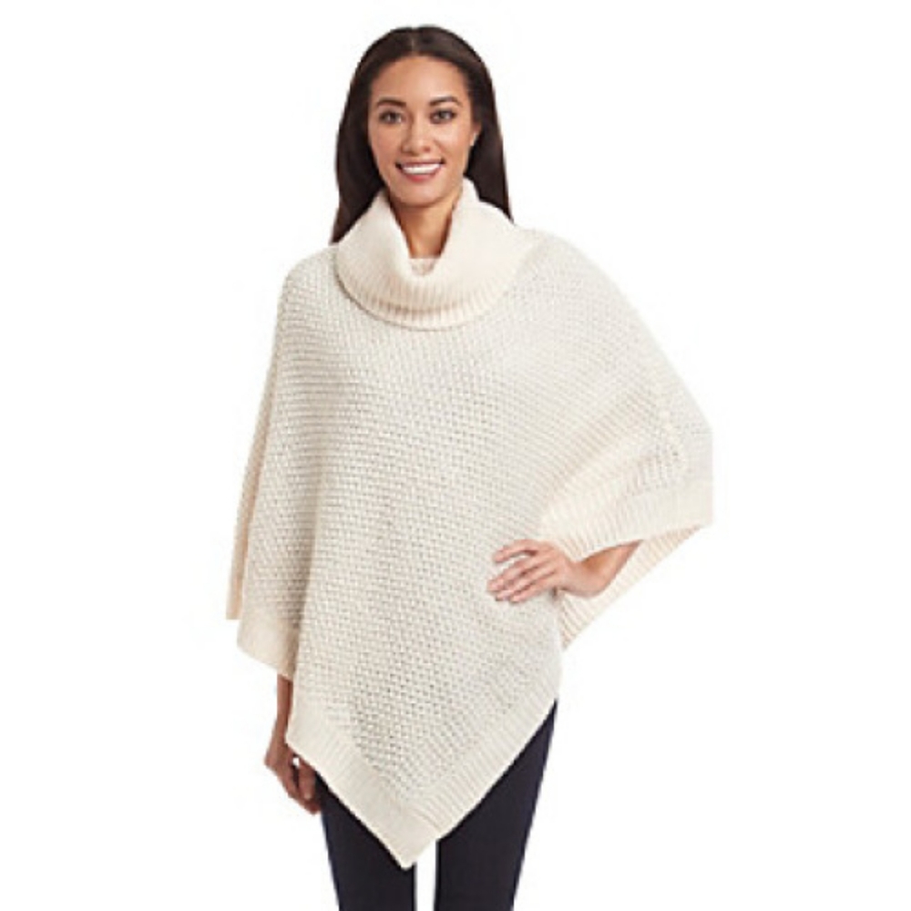 Cajon ribbed knit turtleneck poncho NWOT
